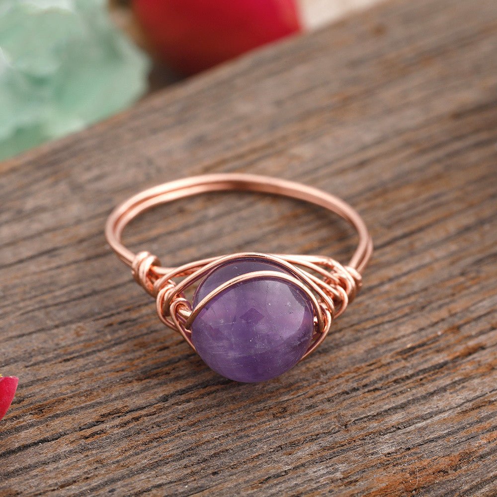 🌟 Single Stone Bead Handmade Ring — Earth’s Essence, Artisan’s Touch 🌟 - RukaCraft