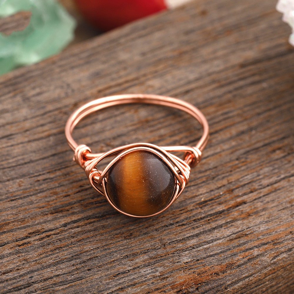 🌟 Single Stone Bead Handmade Ring — Earth’s Essence, Artisan’s Touch 🌟 - RukaCraft