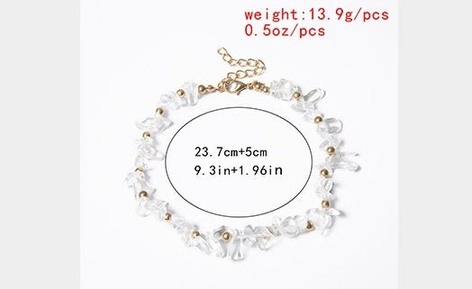 🌟 Temperament Personality Geometric Irregular Rough Stone Anklet — Earth’s Whisper, Ankle’s Elegance 🌟 - RukaCraft