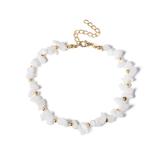 🌟 Temperament Personality Geometric Irregular Rough Stone Anklet — Earth’s Whisper, Ankle’s Elegance 🌟 - RukaCraft