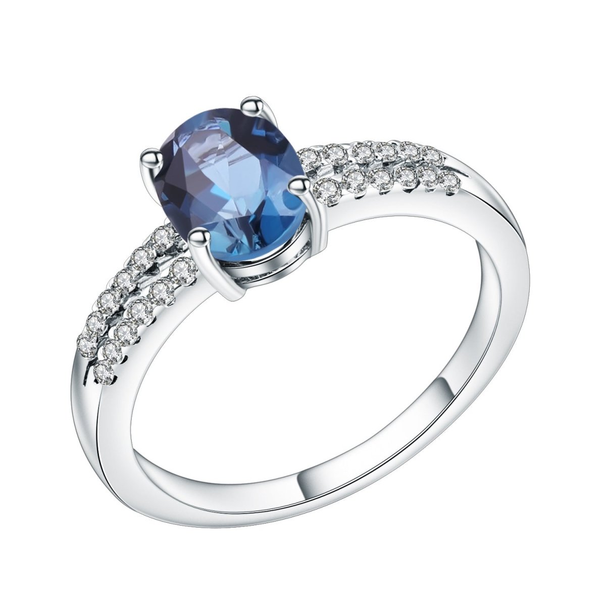 Topaz Natural Stone S925 Silver Crystal Ring - RukaCraft