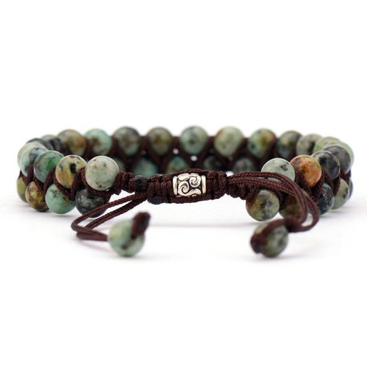 🌟 Woven Natural Stone Bracelet — Earth's Embrace, Handcrafted Harmony 🌟 - RukaCraft